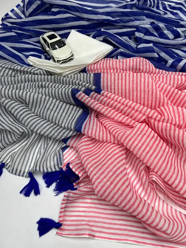 Multi_Colour_soft_linen_cotton_saree