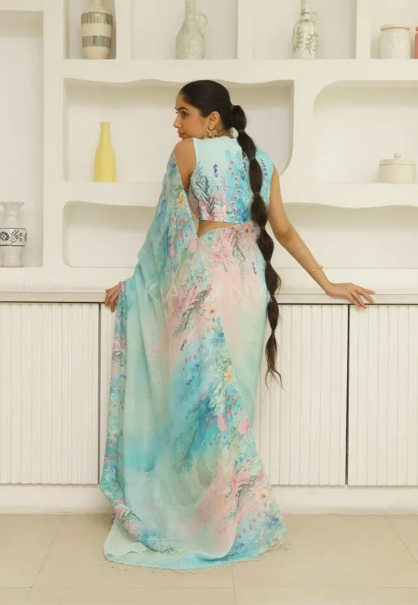 Sky_Blue_Premium_Soft_linen_Cotton_Saree_For_Women