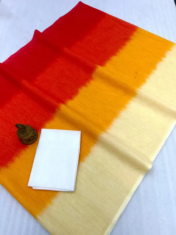 Multi_Colour_Soft_Linen_Cotton_Saree_For_Women