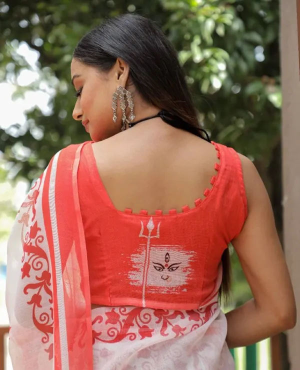 BEAUTIFUL_Red_&_White_Colour_Premium_Saree