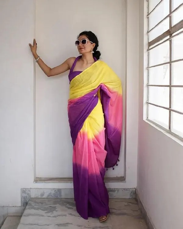 Yellow_&_Purple_Premium_Soft_linen_Cotton_Saree_For_Women