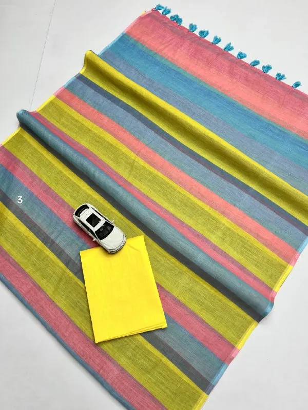 Multi_Colour_soft_linen_cotton_saree