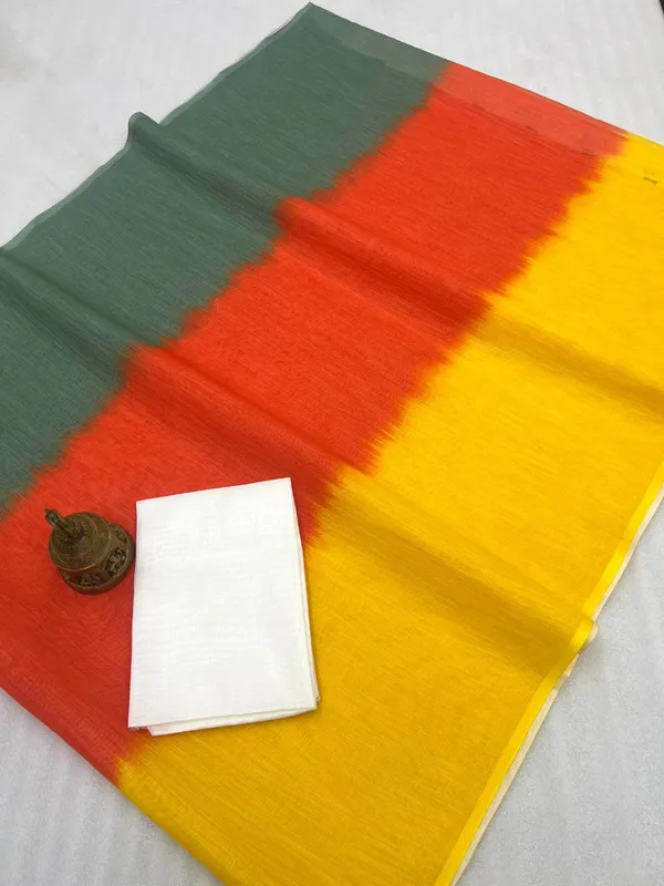 Multi_Colour_Soft_Linen_Cotton_Saree_For_Women
