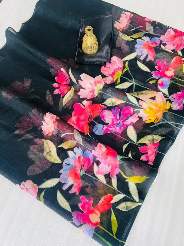 Black_Premium_Soft_linen_Cotton_Saree_For_Women