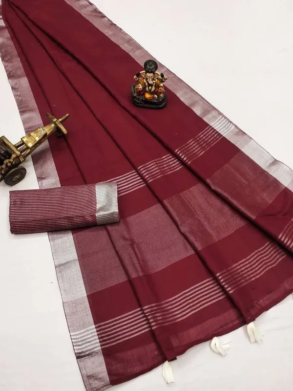 Pure_Linen_Maroon_Sree_Premium_Look