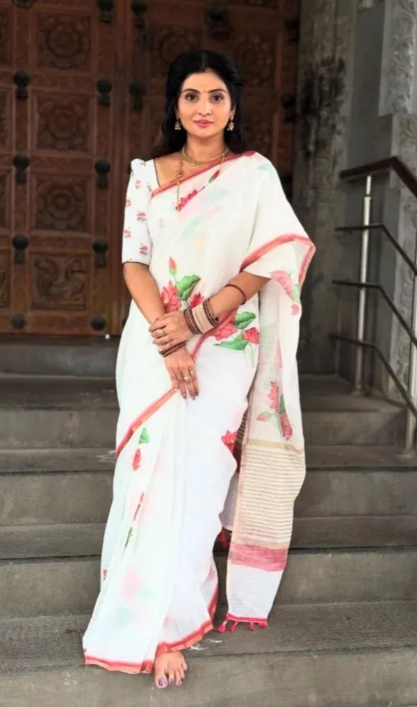 Multi_Colour_soft_linen_cotton_saree