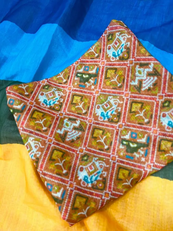 Multicolor_Premium_Soft_linen_Cotton_Saree_For_Women