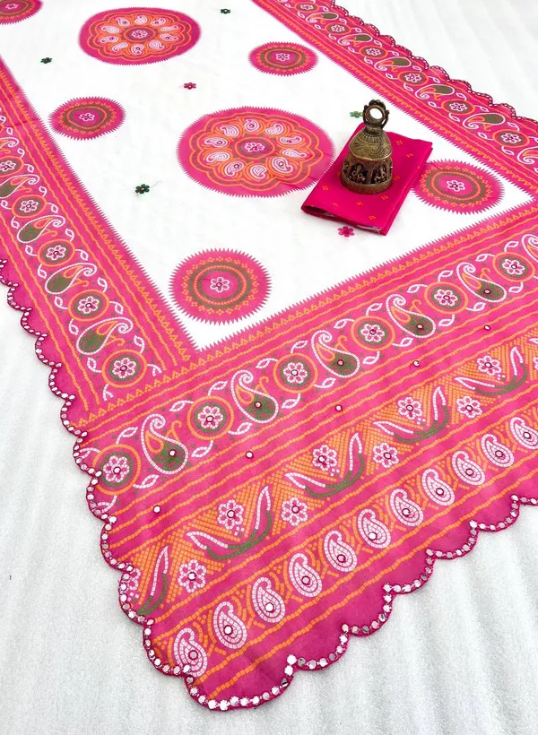 White_&_Pink_Premium_Soft_linen_Cotton_Saree_For_Women