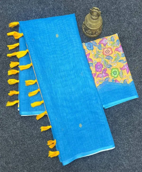 BEAUTIFUL_Sky_Colour_Premium_Saree_With_Beautiful_Blouse