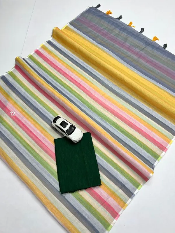 Multi_Colour_soft_linen_cotton_saree