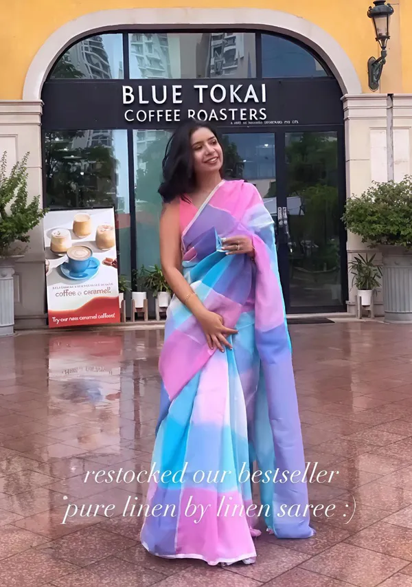 Multi_Colour_soft_linen_cotton_saree