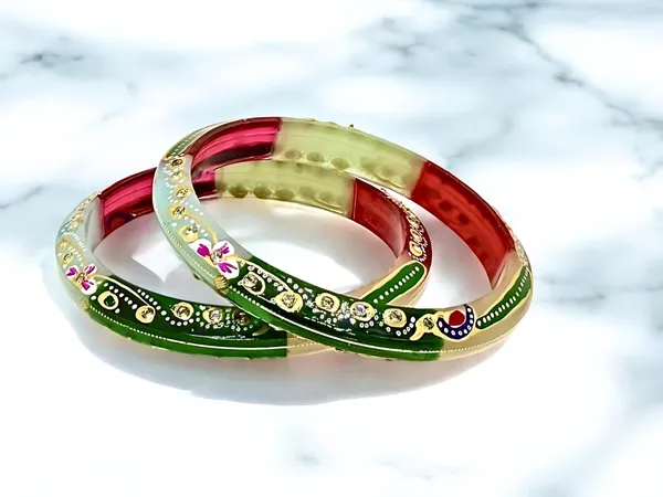 Multicolor_18_Carats_-_18K_Gold_Bangles_For_Women