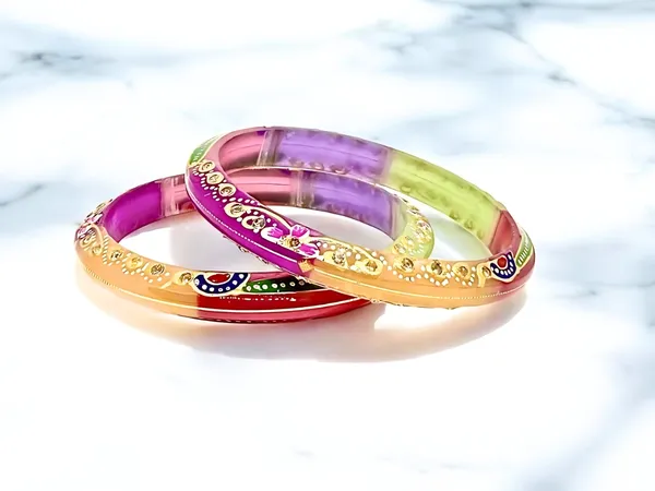 Multicolor_18_Carats_-_18K_Gold_Bangles_For_Women