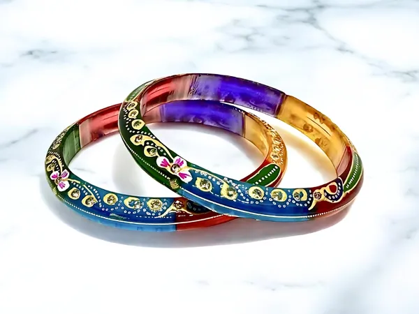 Multicolor_18_Carats_-_18K_Gold_Bangles_For_Women