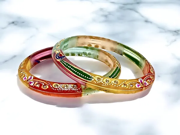 Multicolor_18_Carats_-_18K_Gold_Bangles_For_Women