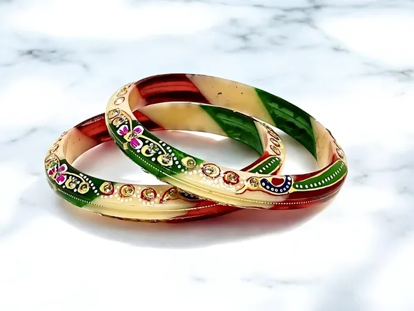 Multicolor_18_Carats_-_18K_Gold_Bangles_For_Women