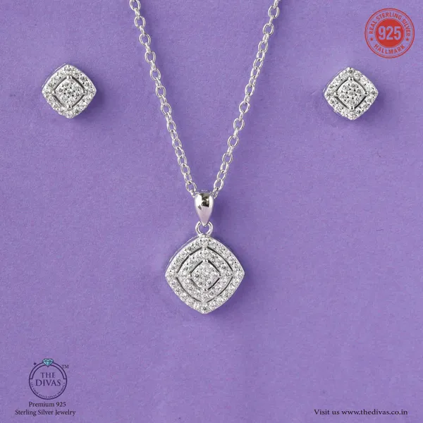 White_925_Sterling_Silver_Premium_Pendant_Set