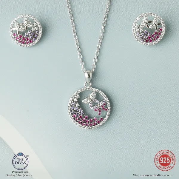 White_925_Sterling_Silver_Premium_Pendant_Set