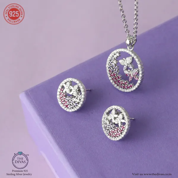 White_925_Sterling_Silver_Premium_Pendant_Set