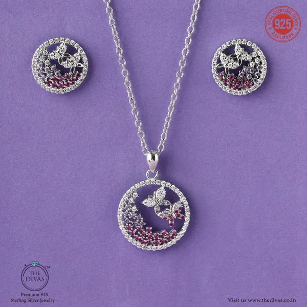 White_925_Sterling_Silver_Premium_Pendant_Set