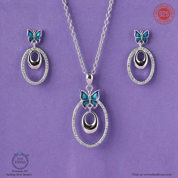 White_925_Sterling_Silver_Premium_Pendant_Set