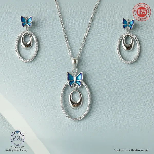 White_925_Sterling_Silver_Premium_Pendant_Set