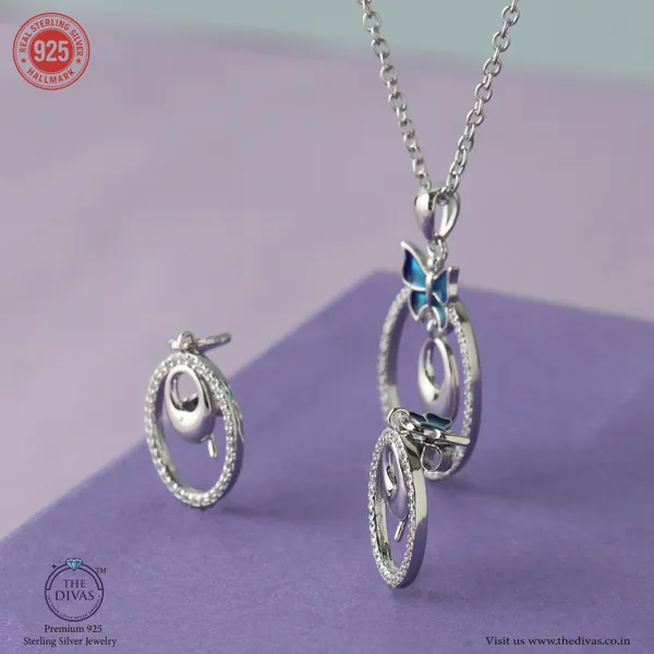 White_925_Sterling_Silver_Premium_Pendant_Set