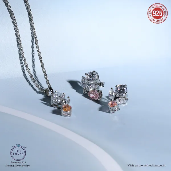 White_925_Sterling_Silver_Premium_Pendant_Set