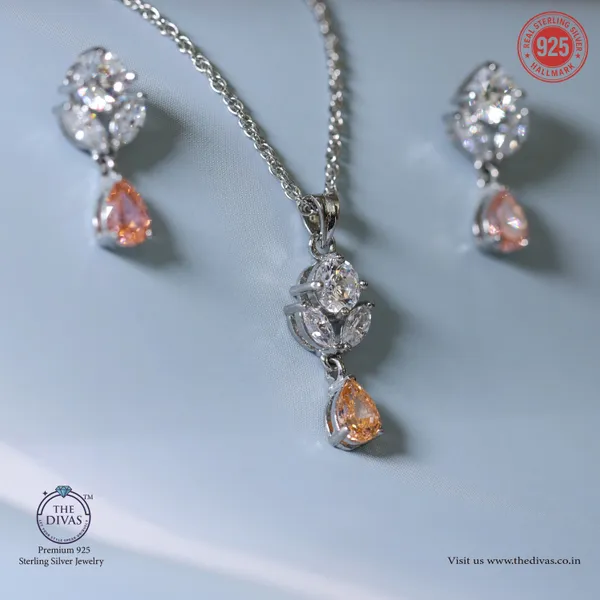White_925_Sterling_Silver_Premium_Pendant_Set