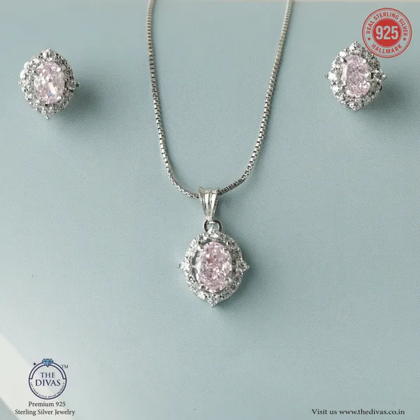 White_925_Sterling_Silver_Premium_Pendant_Set
