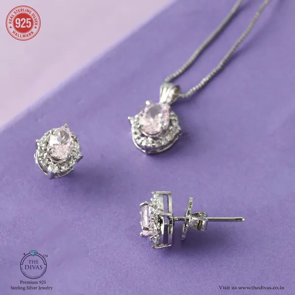 White_925_Sterling_Silver_Premium_Pendant_Set