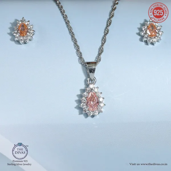 White_925_Sterling_Silver_Premium_Pendant_Set