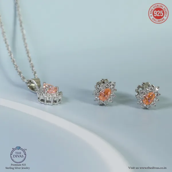 White_925_Sterling_Silver_Premium_Pendant_Set