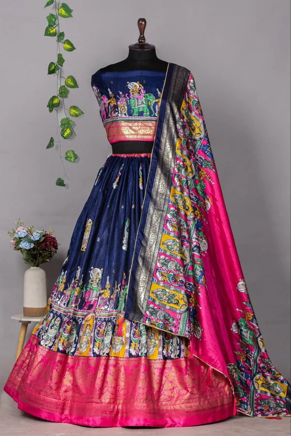 Foil_Printed_Dola_Silk_Lehenga_Choli