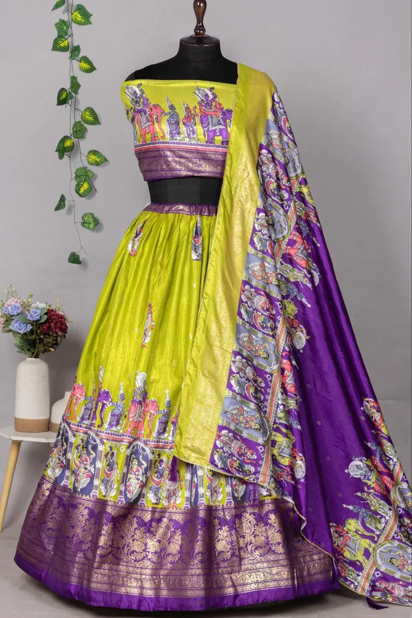 Foil_Printed_Dola_Silk_Lehenga_Choli