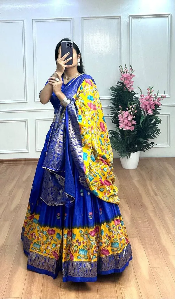 Foil_Printed_Dola_Silk_Lehenga_Choli