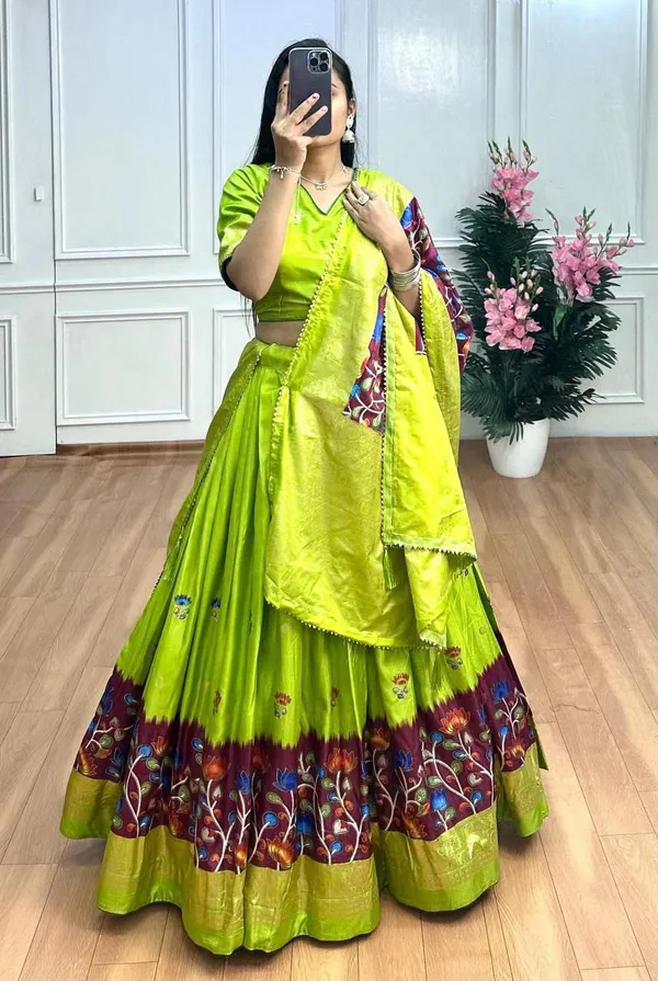 Foil_Printed_Dola_Silk_Lehenga_Choli