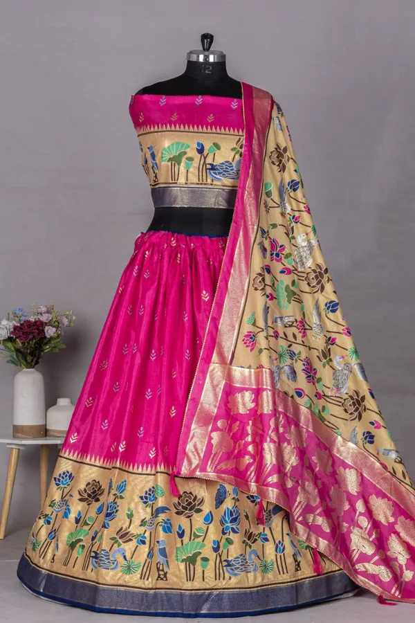 Foil_Printed_Dola_Silk_Lehenga_Choli