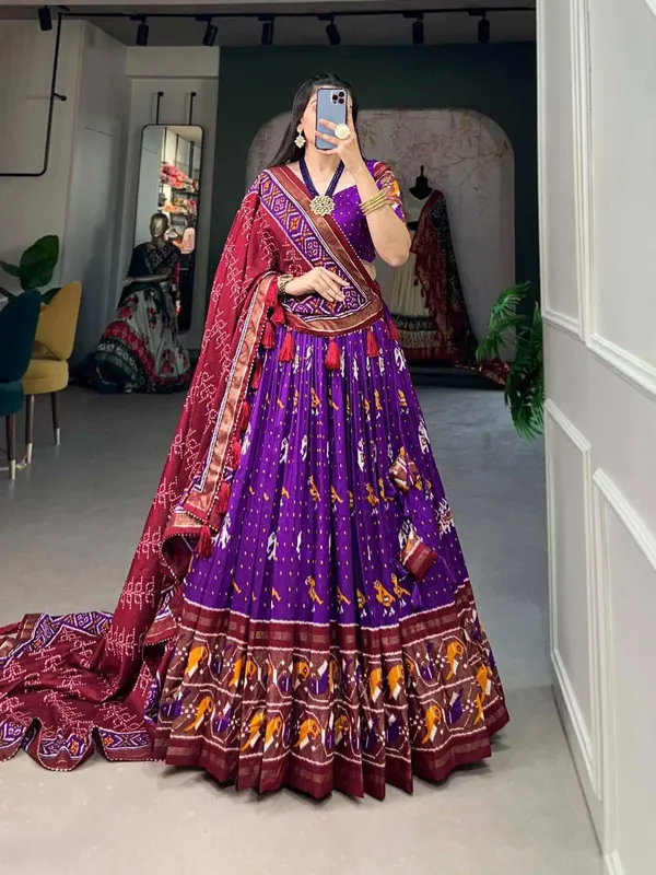 Foil_Printed_Dola_Silk_Lehenga_Choli