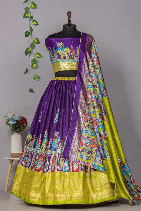 Foil_Printed_Dola_Silk_Lehenga_Choli