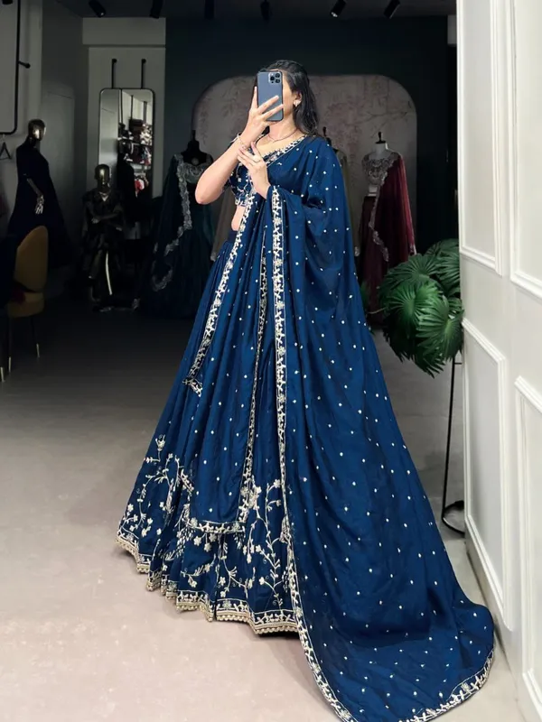 VICHITRA_SILK_LEHENGA_CHOLI_WITH_SEQUENCE_AND_THREAD_EMBROIDERY_WORK_WITH_LACE_BORDER