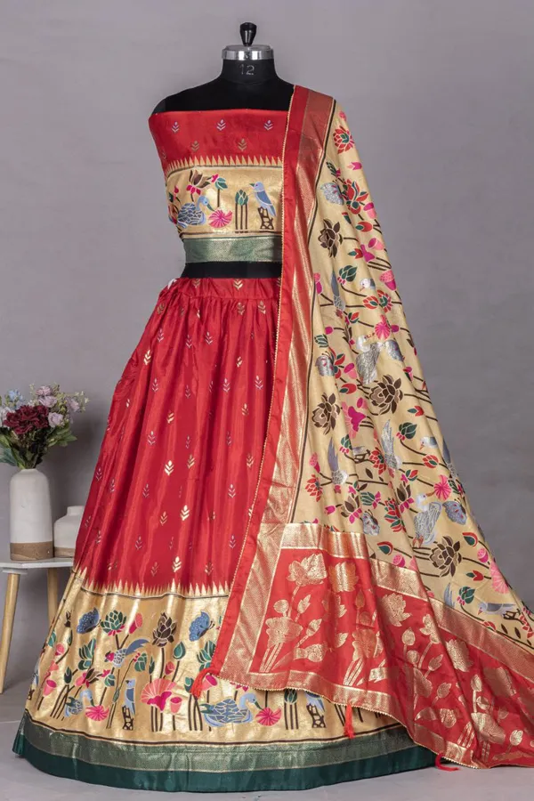 Foil_Printed_Dola_Silk_Lehenga_Choli