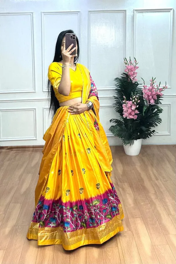 Foil_Printed_Dola_Silk_Lehenga_Choli