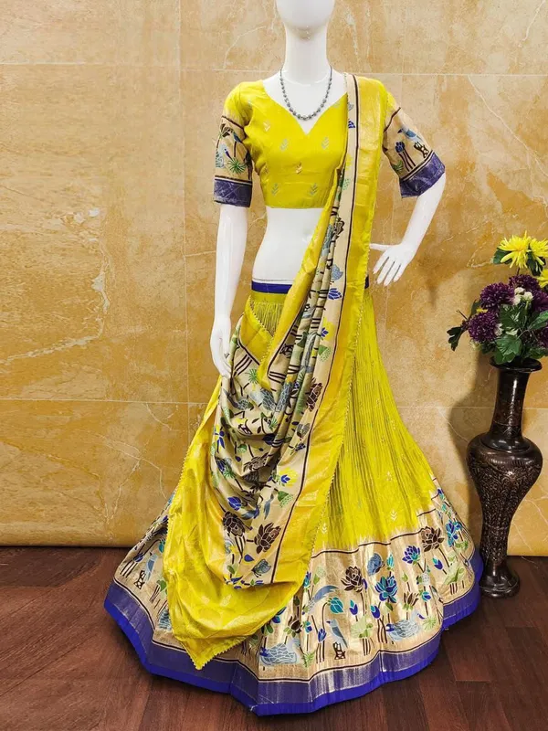 Foil_Printed_Dola_Silk_Lehenga_Choli
