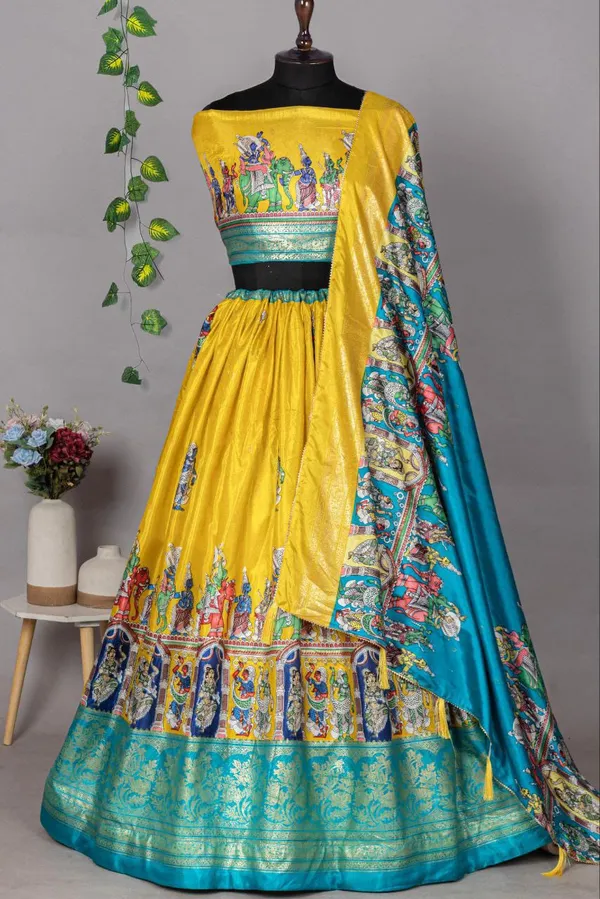 Foil_Printed_Dola_Silk_Lehenga_Choli
