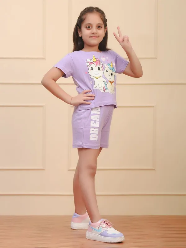 Text_Printed_Cotton_Half_Sleeves_Coord_Set_With_Shorts_-Tie_Dye_for_Girls