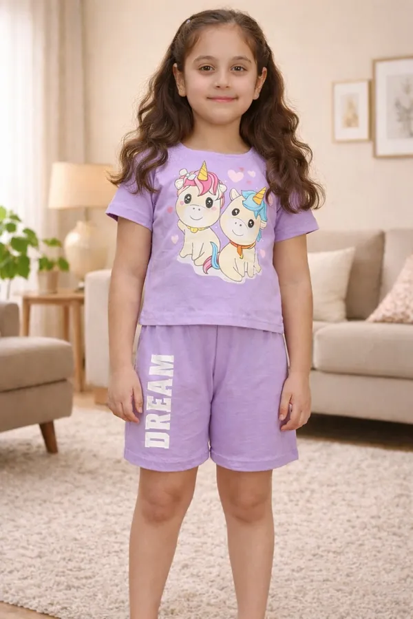 Text_Printed_Cotton_Half_Sleeves_Coord_Set_With_Shorts_-Tie_Dye_for_Girls