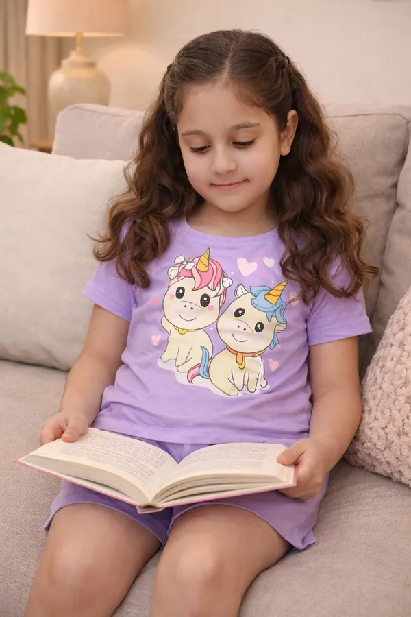 Text_Printed_Cotton_Half_Sleeves_Coord_Set_With_Shorts_-Tie_Dye_for_Girls