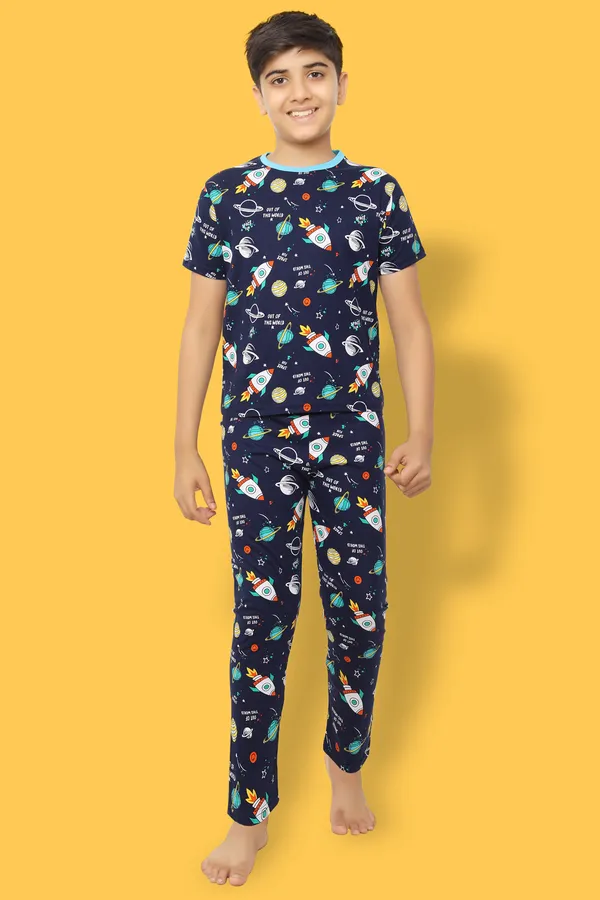 100%_Cotton_Half_Sleeves_Out_Of_Space_Print_Night_Suit