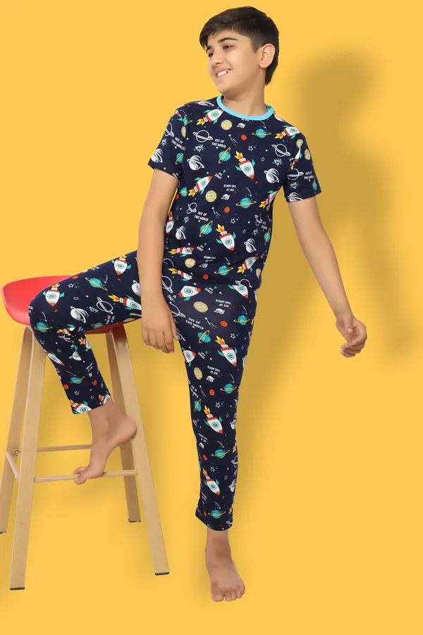 100%_Cotton_Half_Sleeves_Out_Of_Space_Print_Night_Suit